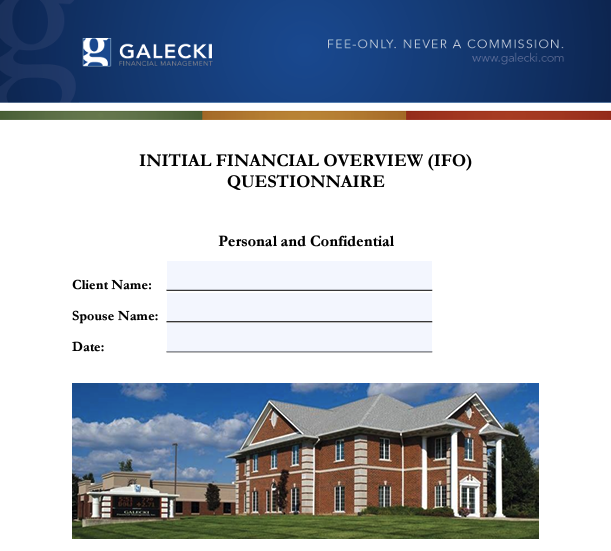 Image of the cover of the Initial Financial Overview Questionnaire